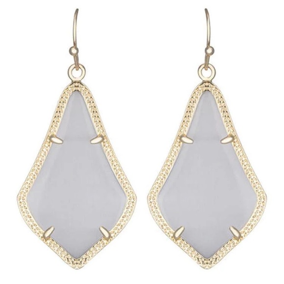 Kendra Scott Alexandra Slate Gold Earrings EUC - Picture 1 of 2